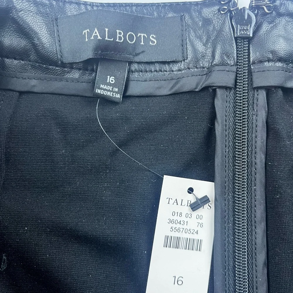 Talbots Black Leatherette Trim Skirt S97-38 - Picture 2 of 4